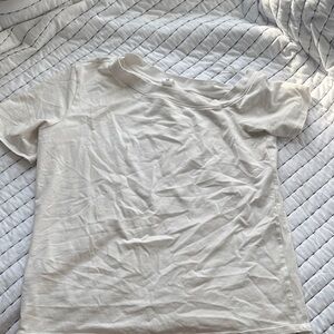 White Slightly Off- Shoulder T-Shirt